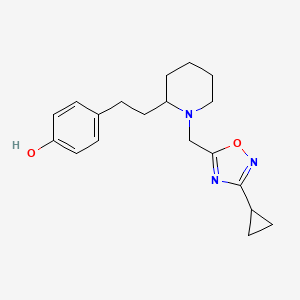 molecular formula C19H25N3O2 B4616378 4-(2-{1-[(3-环丙基-1,2,4-恶二唑-5-基)甲基]-2-哌啶基}乙基)苯酚 