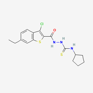 2-[(3-chloro-6-ethyl-1-benzothien-2-yl)carbonyl]-N-cyclopentylhydrazinecarbothioamide