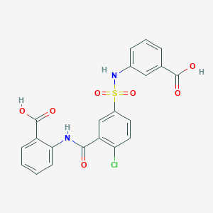 molecular formula C21H15ClN2O7S B4616419 2-[(5-{[(3-羧基苯基)氨基]磺酰基}-2-氯苯甲酰)氨基]苯甲酸 