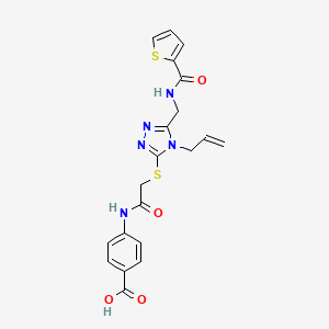 molecular formula C20H19N5O4S2 B4616443 4-({[(4-烯丙-5-{[(2-噻吩基羰基)氨基]甲基}-4H-1,2,4-三唑-3-基)硫代]乙酰}氨基)苯甲酸 