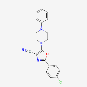 molecular formula C20H17ClN4O B4616448 2-(4-chlorophenyl)-5-(4-phenyl-1-piperazinyl)-1,3-oxazole-4-carbonitrile 