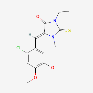 molecular formula C15H17ClN2O3S B4616456 5-(2-chloro-4,5-dimethoxybenzylidene)-3-ethyl-1-methyl-2-thioxo-4-imidazolidinone 