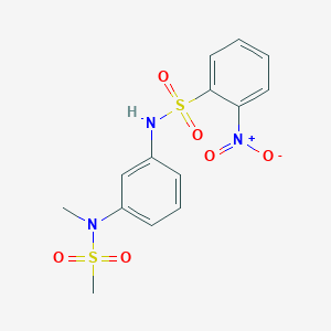molecular formula C14H15N3O6S2 B4616462 N-{3-[methyl(methylsulfonyl)amino]phenyl}-2-nitrobenzenesulfonamide 