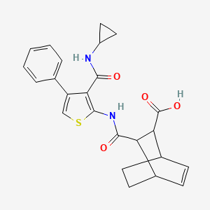 molecular formula C24H24N2O4S B4616464 3-[({3-[(cyclopropylamino)carbonyl]-4-phenyl-2-thienyl}amino)carbonyl]bicyclo[2.2.2]oct-5-ene-2-carboxylic acid 