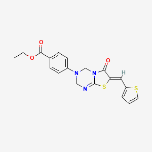 molecular formula C19H17N3O3S2 B4616471 ethyl 4-[6-oxo-7-(2-thienylmethylene)-6,7-dihydro-2H-[1,3]thiazolo[3,2-a][1,3,5]triazin-3(4H)-yl]benzoate 