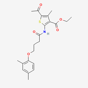 molecular formula C22H27NO5S B4616499 ethyl 5-acetyl-2-{[4-(2,4-dimethylphenoxy)butanoyl]amino}-4-methyl-3-thiophenecarboxylate 