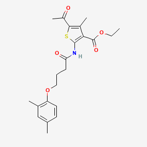 molecular formula C22H27NO5S B4616499 5-乙酰基-2-[[4-(2,4-二甲基苯氧基)丁酰基]氨基]-4-甲基-3-噻吩甲酸乙酯 