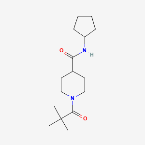 N-cyclopentyl-1-(2,2-dimethylpropanoyl)-4-piperidinecarboxamide