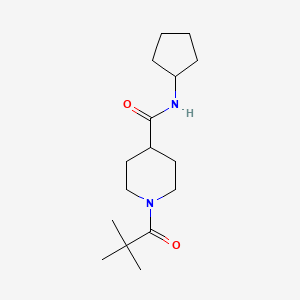 molecular formula C16H28N2O2 B4616515 N-cyclopentyl-1-(2,2-dimethylpropanoyl)-4-piperidinecarboxamide 