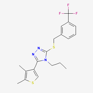 molecular formula C19H20F3N3S2 B4616516 3-(4,5-二甲基-3-噻吩基)-4-丙基-5-{[3-(三氟甲基)苄基]硫代}-4H-1,2,4-三唑 