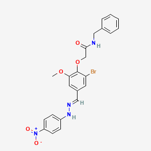 N-benzyl-2-{2-bromo-6-methoxy-4-[2-(4-nitrophenyl)carbonohydrazonoyl]phenoxy}acetamide
