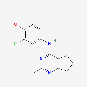 molecular formula C15H16ClN3O B4616604 N-(3-chloro-4-methoxyphenyl)-2-methyl-6,7-dihydro-5H-cyclopenta[d]pyrimidin-4-amine 