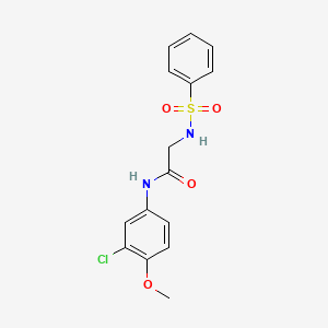 molecular formula C15H15ClN2O4S B4616605 N~1~-(3-chloro-4-methoxyphenyl)-N~2~-(phenylsulfonyl)glycinamide 