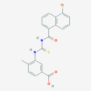 molecular formula C20H15BrN2O3S B4616611 3-({[(5-溴-1-萘酰基)氨基]碳硫酰}氨基)-4-甲基苯甲酸 