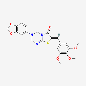 molecular formula C22H21N3O6S B4616616 3-(1,3-苯并二氧杂环-5-基)-7-(3,4,5-三甲氧基苄亚叉基)-3,4-二氢-2H-[1,3]噻唑并[3,2-a][1,3,5]三嗪-6(7H)-酮 