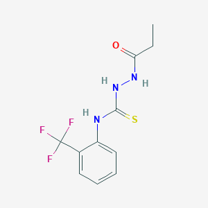 molecular formula C11H12F3N3OS B4616628 2-propionyl-N-[2-(trifluoromethyl)phenyl]hydrazinecarbothioamide 