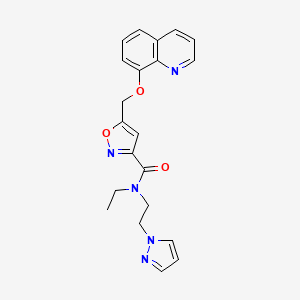 molecular formula C21H21N5O3 B4616633 N-ethyl-N-[2-(1H-pyrazol-1-yl)ethyl]-5-[(8-quinolinyloxy)methyl]-3-isoxazolecarboxamide 