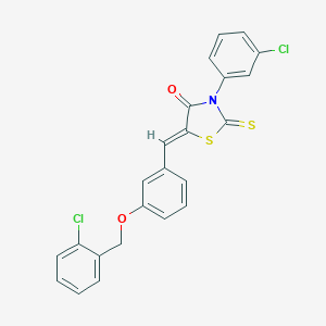 molecular formula C23H15Cl2NO2S2 B461665 (5Z)-5-{3-[(2-chlorobenzyl)oxy]benzylidene}-3-(3-chlorophenyl)-2-thioxo-1,3-thiazolidin-4-one 