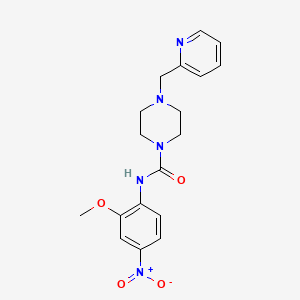 molecular formula C18H21N5O4 B4616657 N-(2-methoxy-4-nitrophenyl)-4-(2-pyridinylmethyl)-1-piperazinecarboxamide 