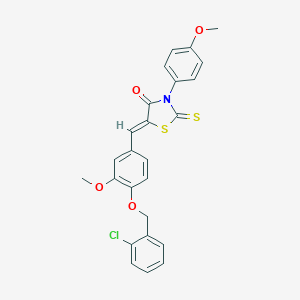 molecular formula C25H20ClNO4S2 B461669 5-{4-[(2-Chlorobenzyl)oxy]-3-methoxybenzylidene}-3-(4-methoxyphenyl)-2-thioxo-1,3-thiazolidin-4-one 