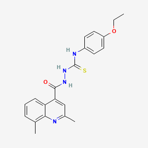 molecular formula C21H22N4O2S B4616713 2-[(2,8-二甲基-4-喹啉基)羰基]-N-(4-乙氧基苯基)肼基甲硫代酰胺 