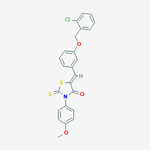 molecular formula C24H18ClNO3S2 B461672 5-{3-[(2-Chlorobenzyl)oxy]benzylidene}-3-(4-methoxyphenyl)-2-thioxo-1,3-thiazolidin-4-one 