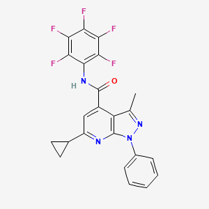 6-cyclopropyl-3-methyl-N-(pentafluorophenyl)-1-phenyl-1H-pyrazolo[3,4-b]pyridine-4-carboxamide