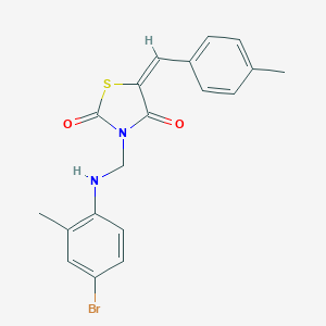 molecular formula C19H17BrN2O2S B461674 (5E)-3-[(4-bromo-2-methylanilino)methyl]-5-[(4-methylphenyl)methylidene]-1,3-thiazolidine-2,4-dione CAS No. 5740-13-6
