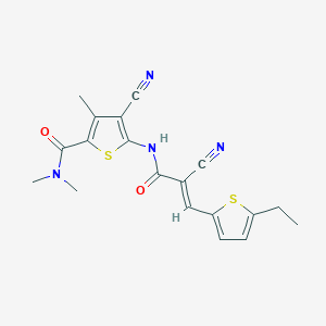 molecular formula C19H18N4O2S2 B4616740 4-cyano-5-{[2-cyano-3-(5-ethyl-2-thienyl)acryloyl]amino}-N,N,3-trimethyl-2-thiophenecarboxamide 