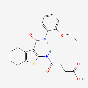 molecular formula C21H24N2O5S B4616752 4-[(3-{[(2-ethoxyphenyl)amino]carbonyl}-4,5,6,7-tetrahydro-1-benzothien-2-yl)amino]-4-oxobutanoic acid 