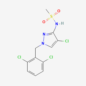 molecular formula C11H10Cl3N3O2S B4616770 N-[4-氯-1-(2,6-二氯苄基)-1H-吡唑-3-基]甲磺酰胺 