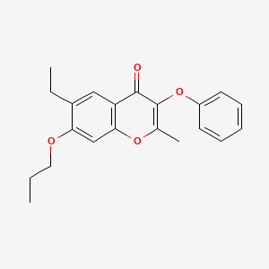 molecular formula C21H22O4 B4616776 6-ethyl-2-methyl-3-phenoxy-7-propoxy-4H-chromen-4-one 
