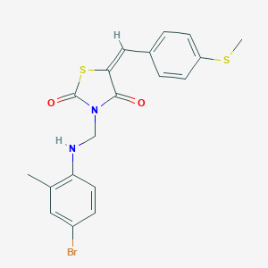 molecular formula C19H17BrN2O2S2 B461678 3-[(4-Bromo-2-methylanilino)methyl]-5-[4-(methylsulfanyl)benzylidene]-1,3-thiazolidine-2,4-dione 