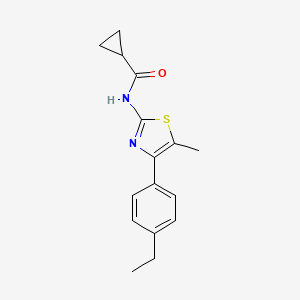 molecular formula C16H18N2OS B4616783 N-[4-(4-ethylphenyl)-5-methyl-1,3-thiazol-2-yl]cyclopropanecarboxamide 