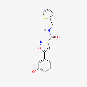molecular formula C16H14N2O3S B4616784 5-(3-甲氧基苯基)-N-(2-噻吩基甲基)-3-异恶唑甲酰胺 