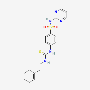 molecular formula C19H23N5O2S2 B4616785 4-[({[2-(1-cyclohexen-1-yl)ethyl]amino}carbonothioyl)amino]-N-2-pyrimidinylbenzenesulfonamide 