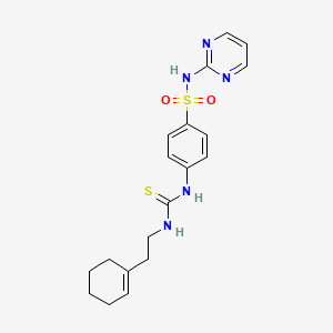 molecular formula C19H23N5O2S2 B4616785 4-[({[2-(1-环己烯-1-基)乙基]氨基}碳硫酰)氨基]-N-2-嘧啶基苯磺酰胺 