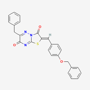 molecular formula C26H19N3O3S B4616793 6-benzyl-2-[4-(benzyloxy)benzylidene]-7H-[1,3]thiazolo[3,2-b][1,2,4]triazine-3,7(2H)-dione 