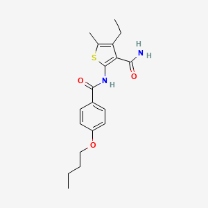 molecular formula C19H24N2O3S B4616802 2-[(4-butoxybenzoyl)amino]-4-ethyl-5-methyl-3-thiophenecarboxamide 