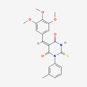 molecular formula C21H20N2O5S B4616810 1-(3-methylphenyl)-2-thioxo-5-(3,4,5-trimethoxybenzylidene)dihydro-4,6(1H,5H)-pyrimidinedione 