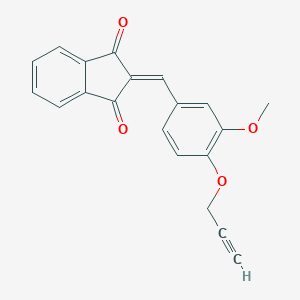 molecular formula C20H14O4 B461682 2-[3-methoxy-4-(prop-2-yn-1-yloxy)benzylidene]-1H-indene-1,3(2H)-dione 