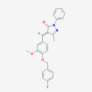 molecular formula C25H21FN2O3 B461683 4-{4-[(4-fluorobenzyl)oxy]-3-methoxybenzylidene}-5-methyl-2-phenyl-2,4-dihydro-3H-pyrazol-3-one 