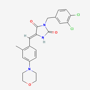 molecular formula C22H21Cl2N3O3 B4616833 3-(3,4-dichlorobenzyl)-5-[2-methyl-4-(4-morpholinyl)benzylidene]-2,4-imidazolidinedione 