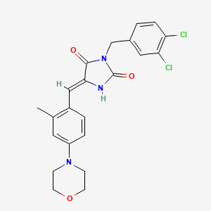 molecular formula C22H21Cl2N3O3 B4616833 3-(3,4-二氯苄基)-5-[2-甲基-4-(4-吗啉基)亚苄基]-2,4-咪唑烷二酮 