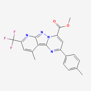 molecular formula C20H15F3N4O2 B4616857 10-甲基-2-(4-甲基苯基)-8-(三氟甲基)吡啶并[2',3':3,4]吡唑并[1,5-a]嘧啶-4-羧酸甲酯 