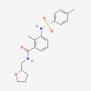 molecular formula C20H24N2O4S B4616865 2-methyl-3-{[(4-methylphenyl)sulfonyl]amino}-N-(tetrahydro-2-furanylmethyl)benzamide 