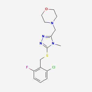 molecular formula C15H18ClFN4OS B4616881 4-({5-[(2-chloro-6-fluorobenzyl)thio]-4-methyl-4H-1,2,4-triazol-3-yl}methyl)morpholine 