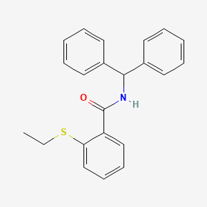 molecular formula C22H21NOS B4616890 N-(二苯甲基)-2-(乙硫基)苯甲酰胺 