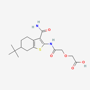 molecular formula C17H24N2O5S B4616906 (2-{[3-(氨基羰基)-6-叔丁基-4,5,6,7-四氢-1-苯并噻-2-基]氨基}-2-氧代乙氧基)乙酸 