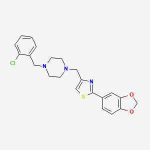 1-{[2-(1,3-benzodioxol-5-yl)-1,3-thiazol-4-yl]methyl}-4-(2-chlorobenzyl)piperazine